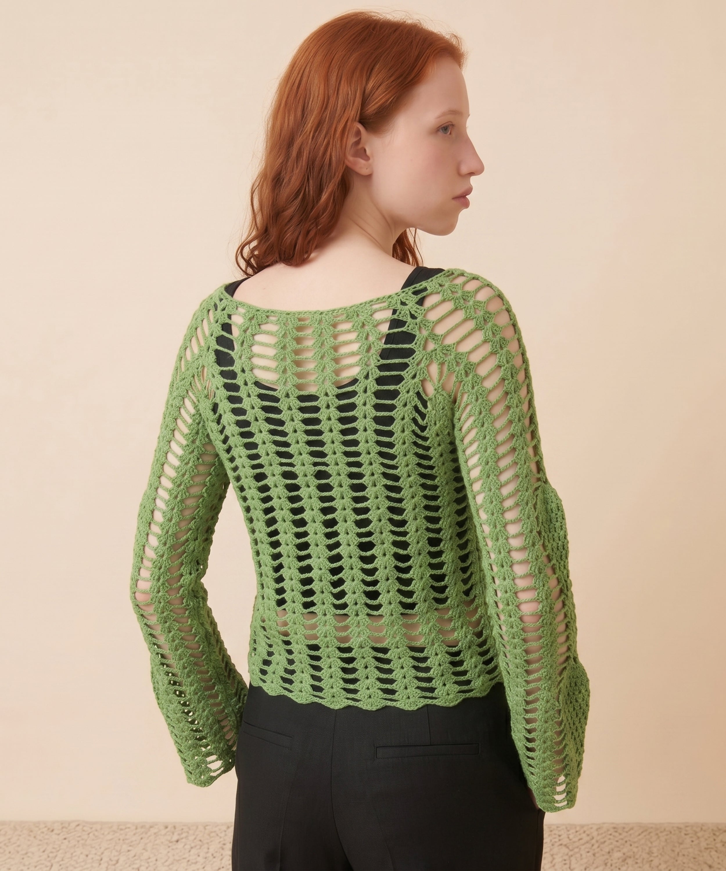Dolcedo Olive Mesh Pullover