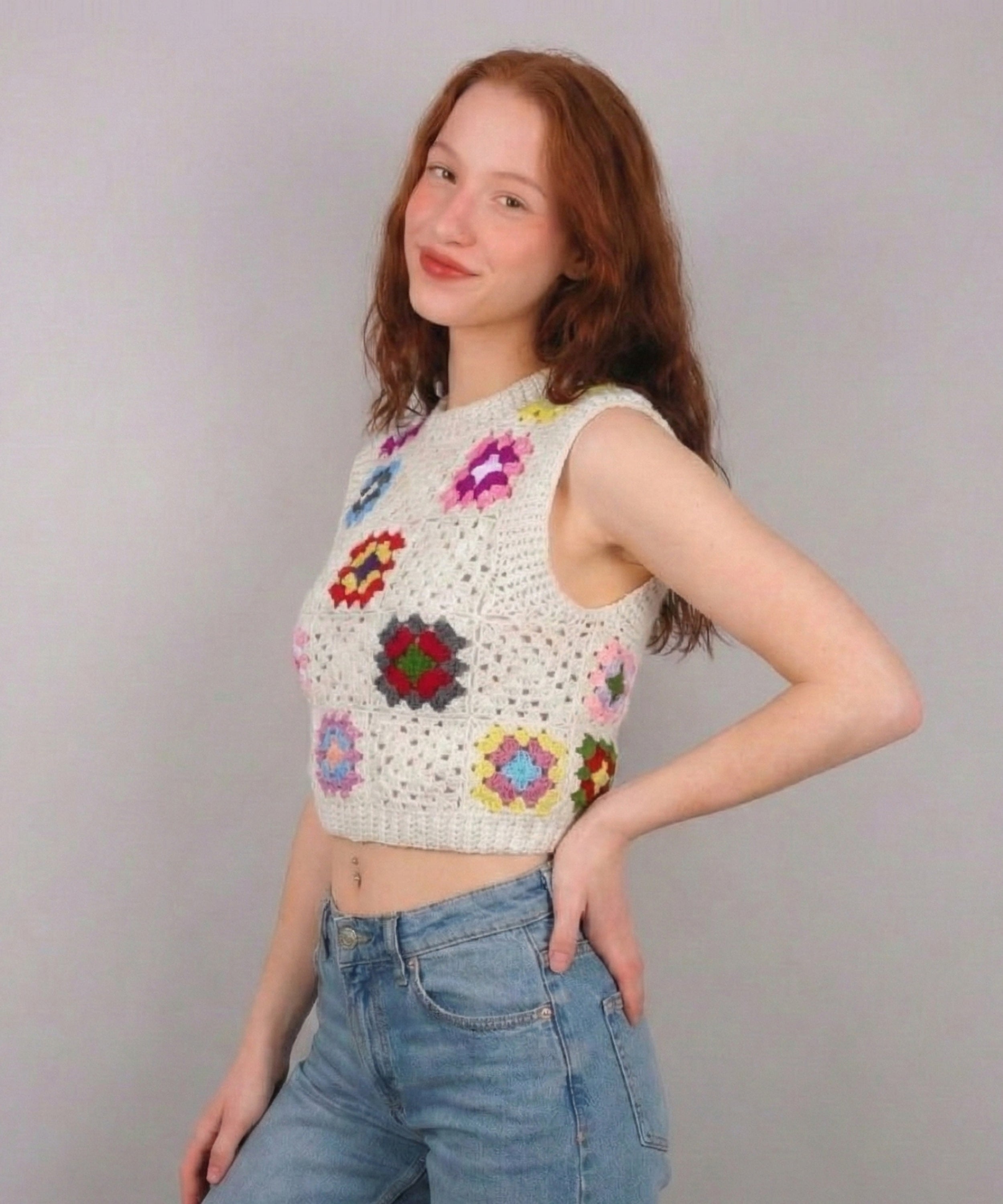 Fiora Granny Square Tank Top