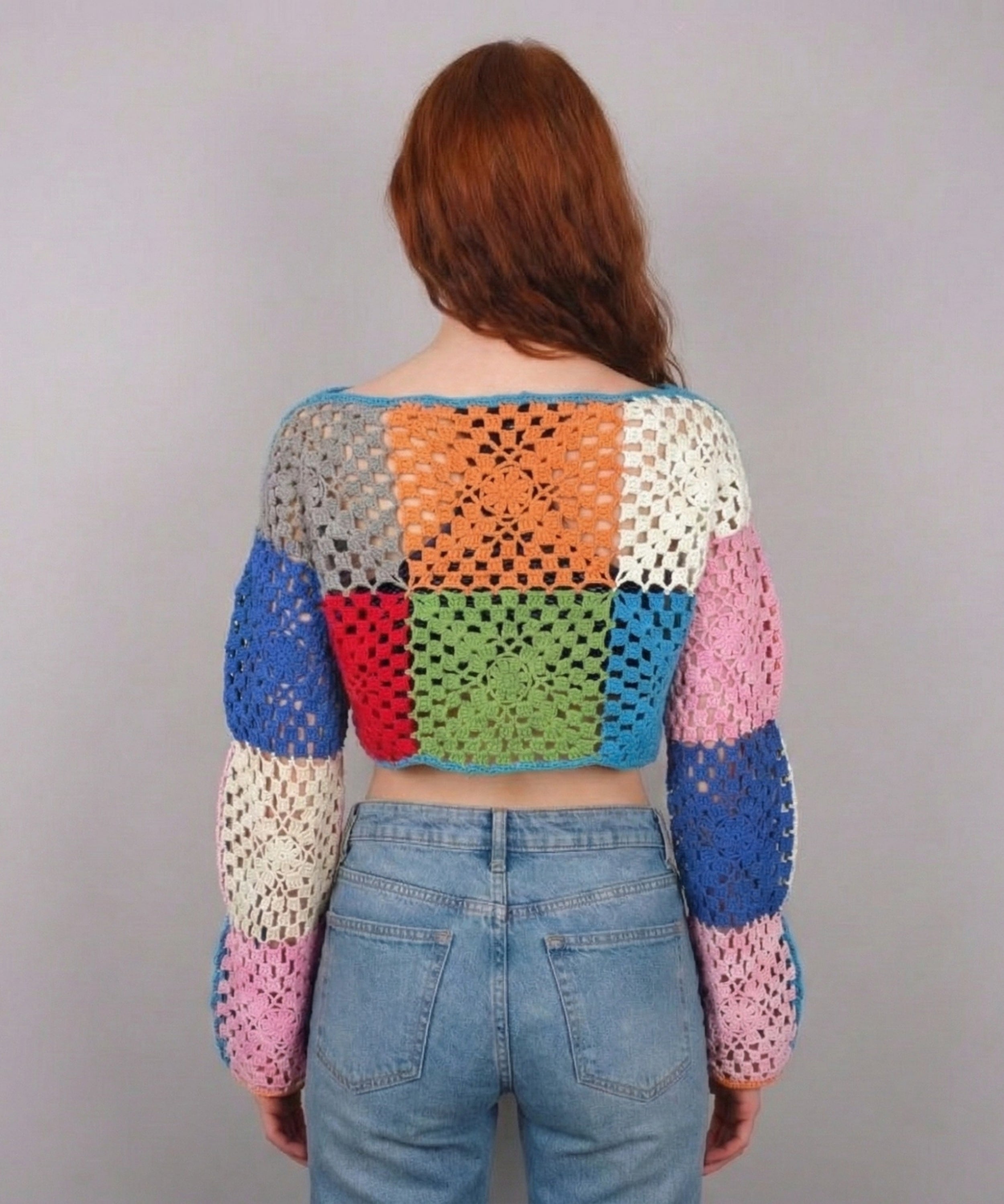 Burano Granny Square Uzun Kollu Crop