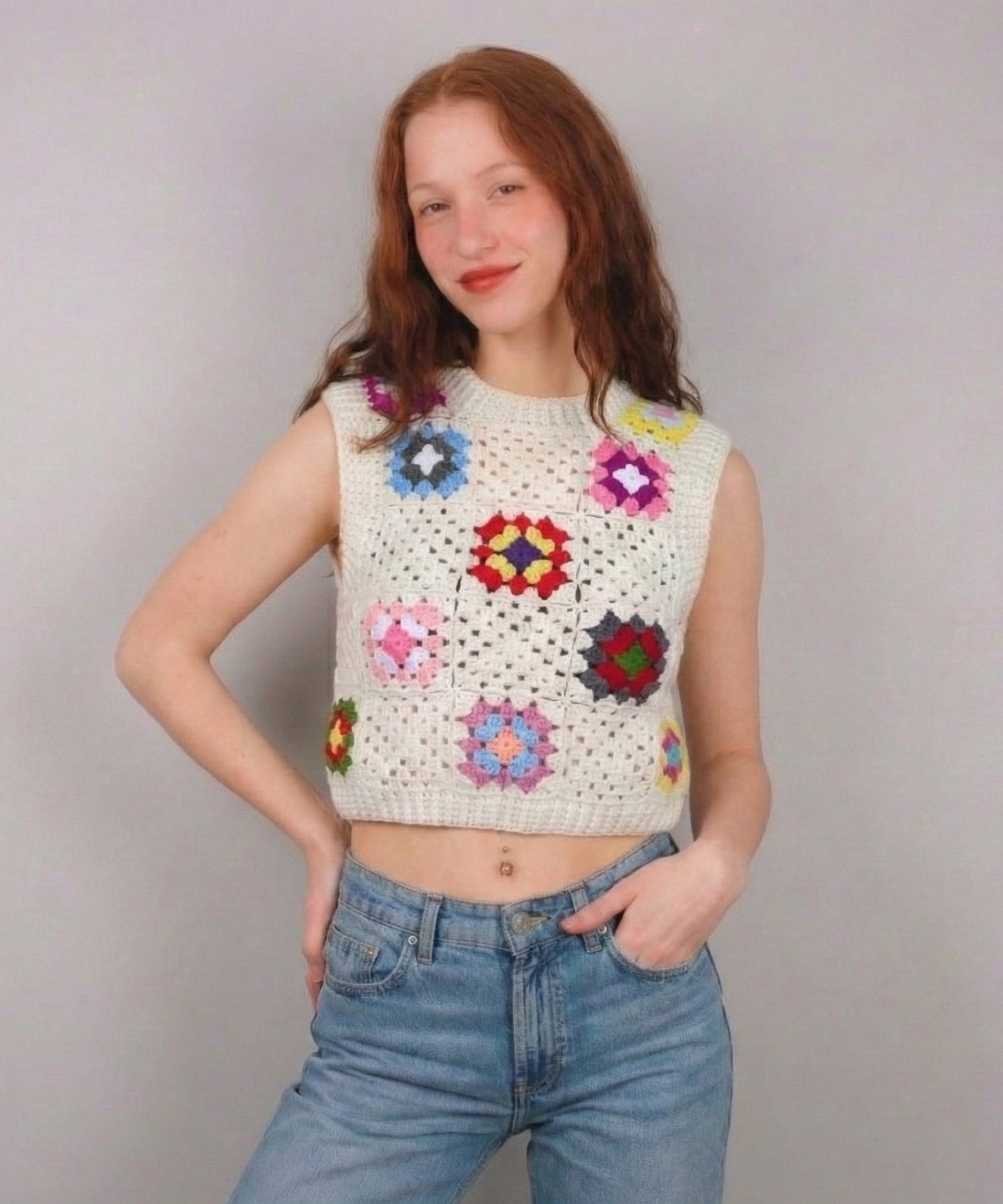 Fiora Granny Square Tank Top