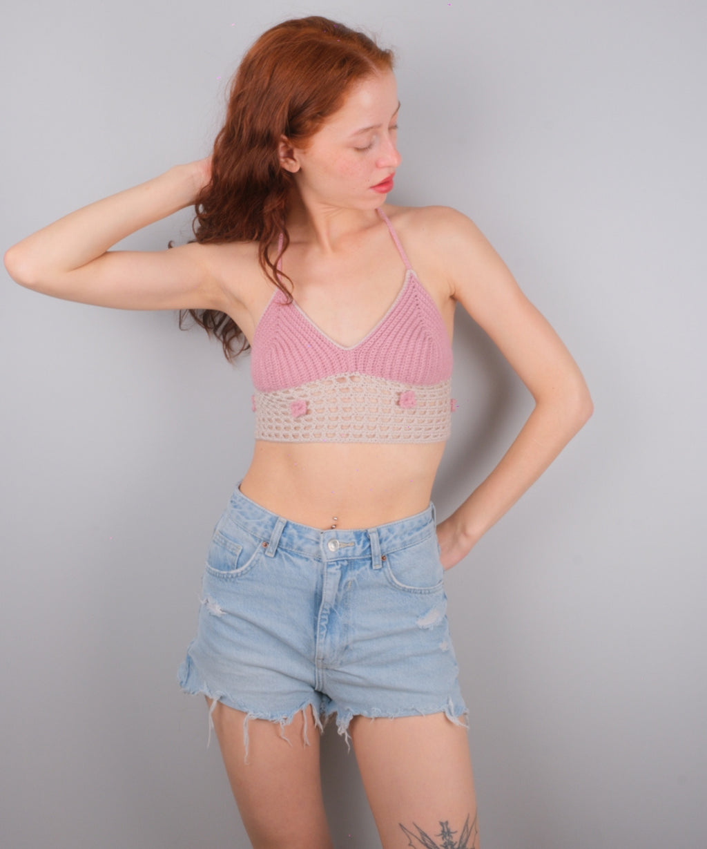 Bellagio Powder Pink Crop Top