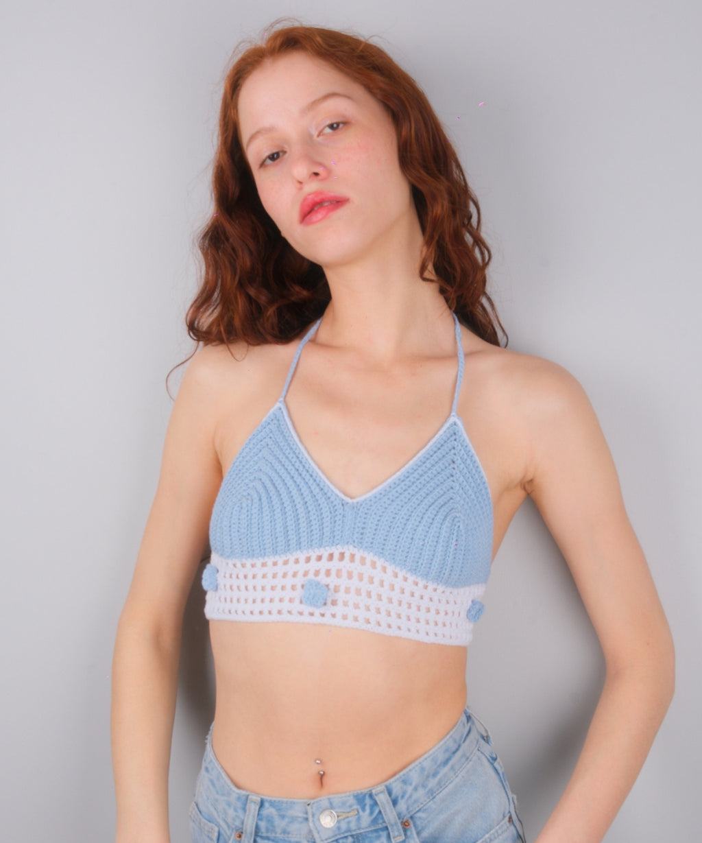 Bellagio Capri Blue Crop Top