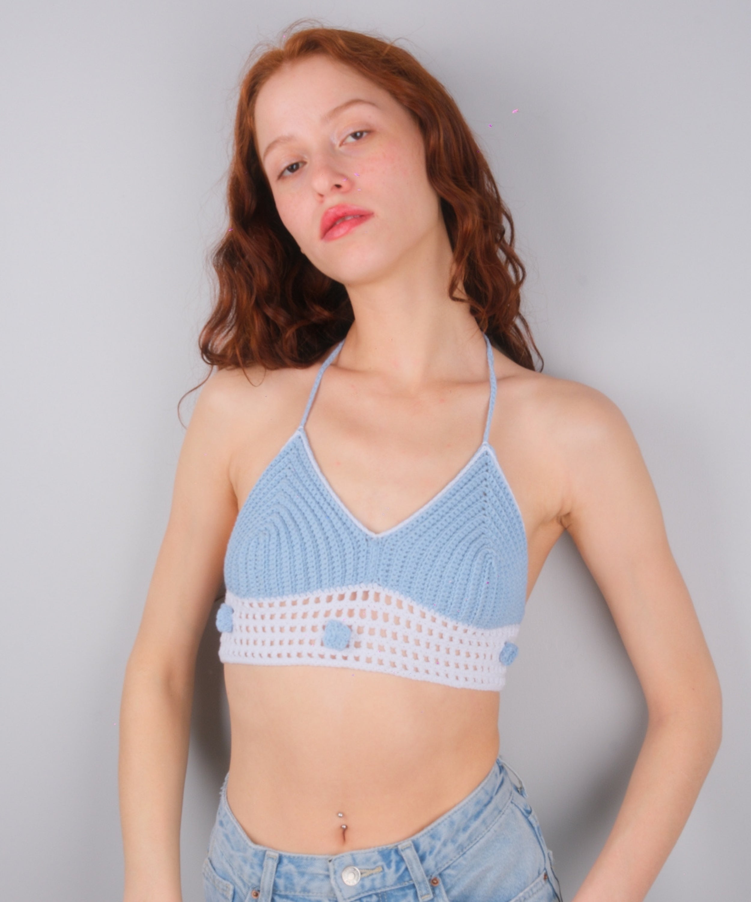 Bellagio Capri Blue Crop Top