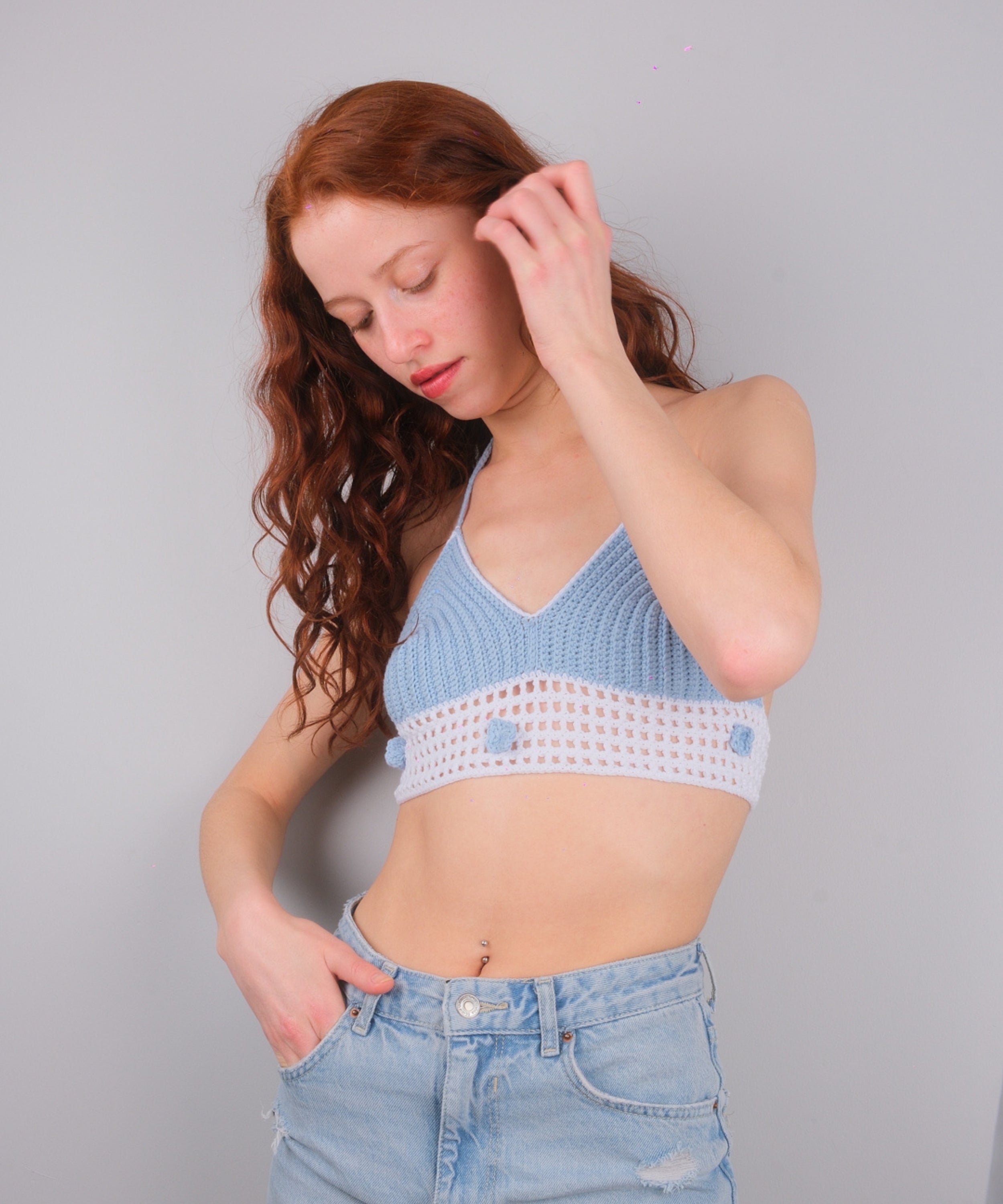Bellagio Capri Blue Crop Top