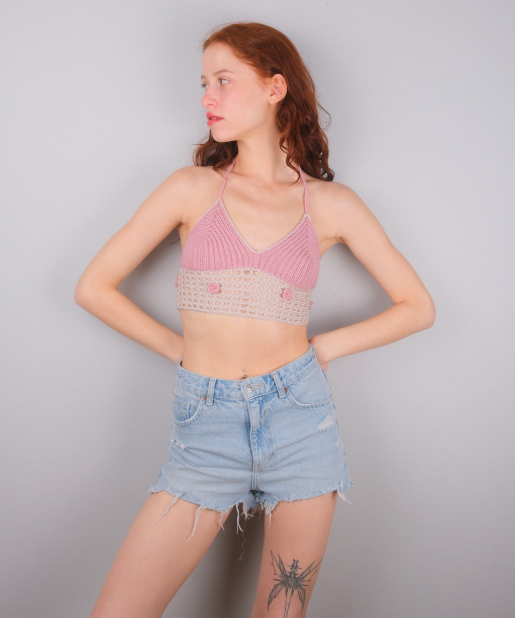 Bellagio Powder Pink Crop Top